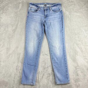 Gap Women's Blue Slim Fit Rolled-Up Stretch Jeans